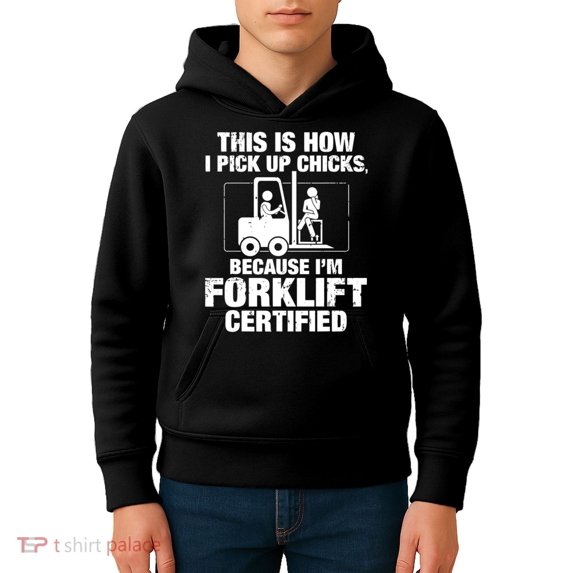 This Is How I Pick Up Chicks, Because I'm Forklift Certified Kids Hoodie