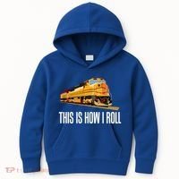 This Is How I Roll Train On Track Railroad Great Gift Kids Hoodie thumb 0