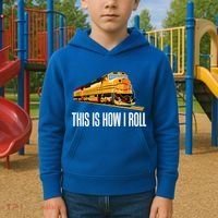 This Is How I Roll Train On Track Railroad Great Gift Kids Hoodie thumb 2