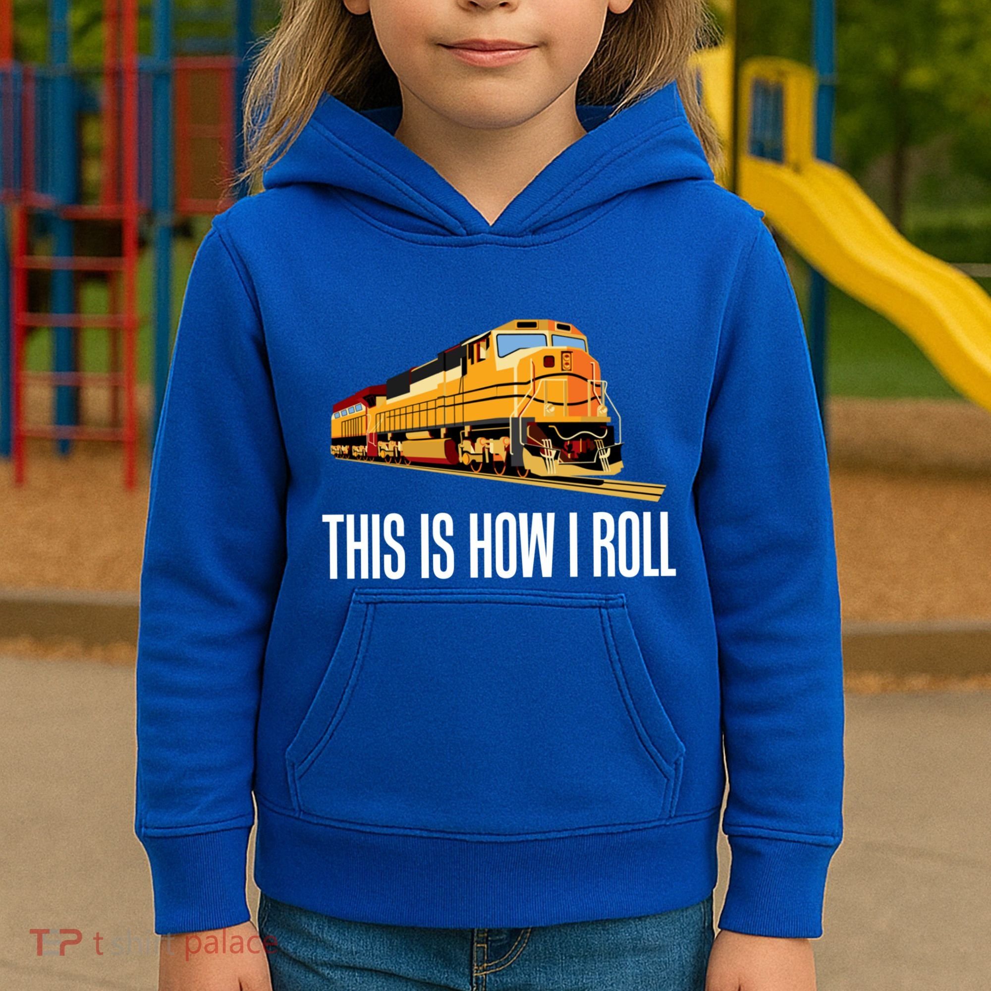 This Is How I Roll Train On Track Railroad Great Gift Kids Hoodie