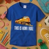 This Is How I Roll Train On Track Railroad Great Gift Kids T-Shirt thumb 3