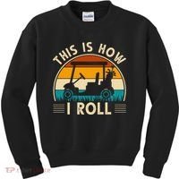 This Is How I Roll Retro Golf Lover Kids Sweatshirt thumb 0