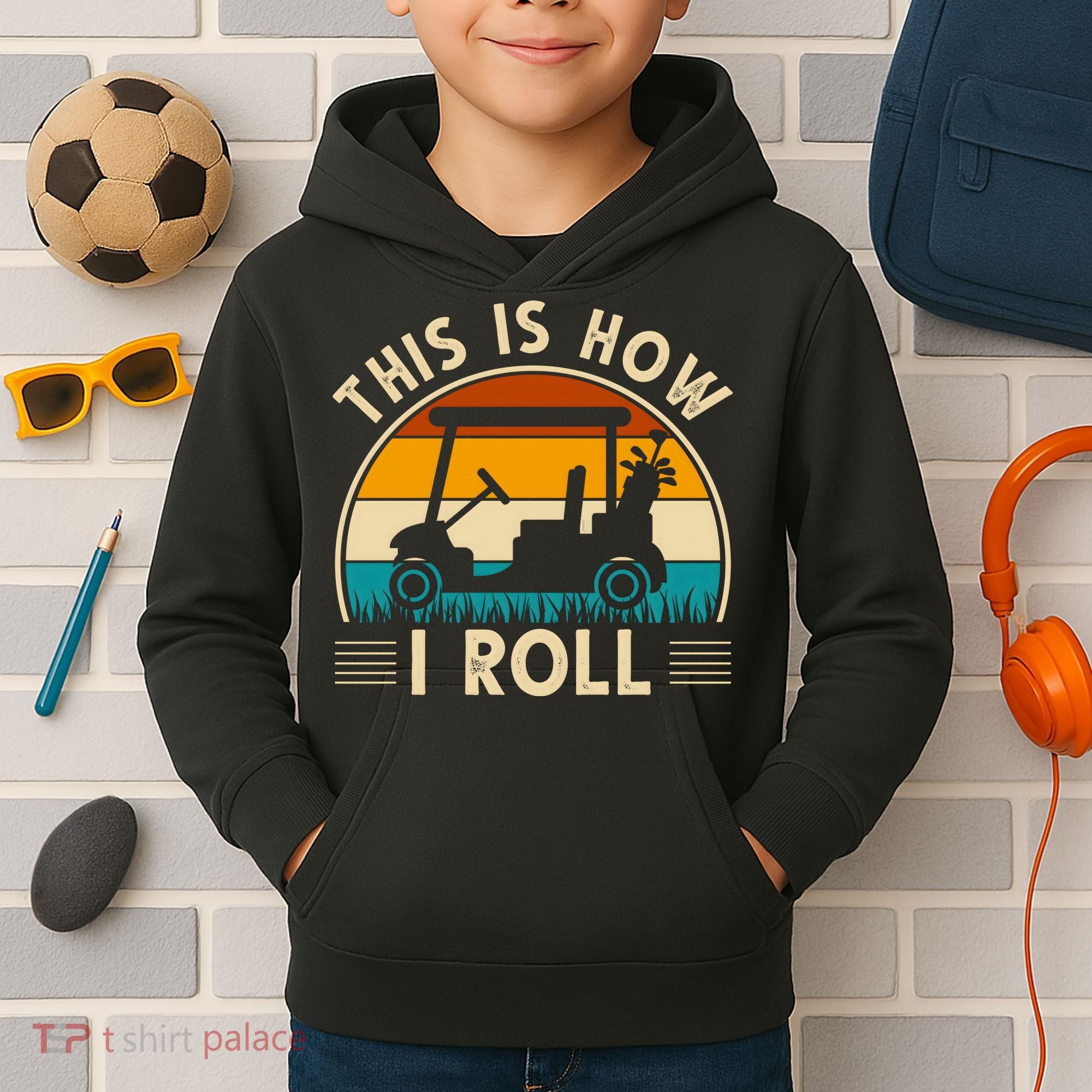 This Is How I Roll Retro Golf Lover Kids Hoodie