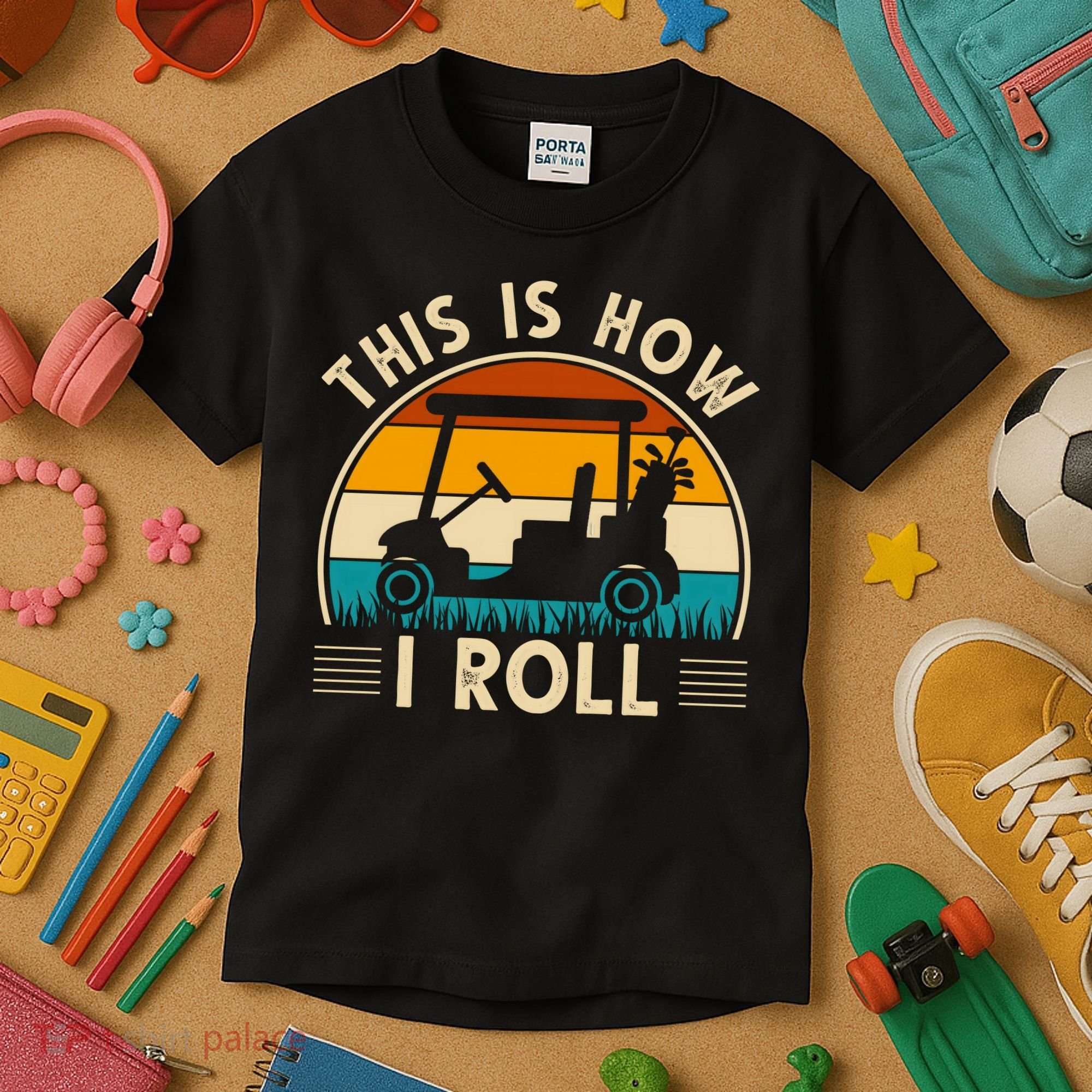 This Is How I Roll Retro Golf Lover Kids T-Shirt