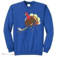 Turkey Ice Hockey Funny Thanksgiving Sport Sweatshirt thumb 0