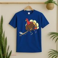 Turkey Ice Hockey Funny Thanksgiving Sport T-Shirt thumb 2