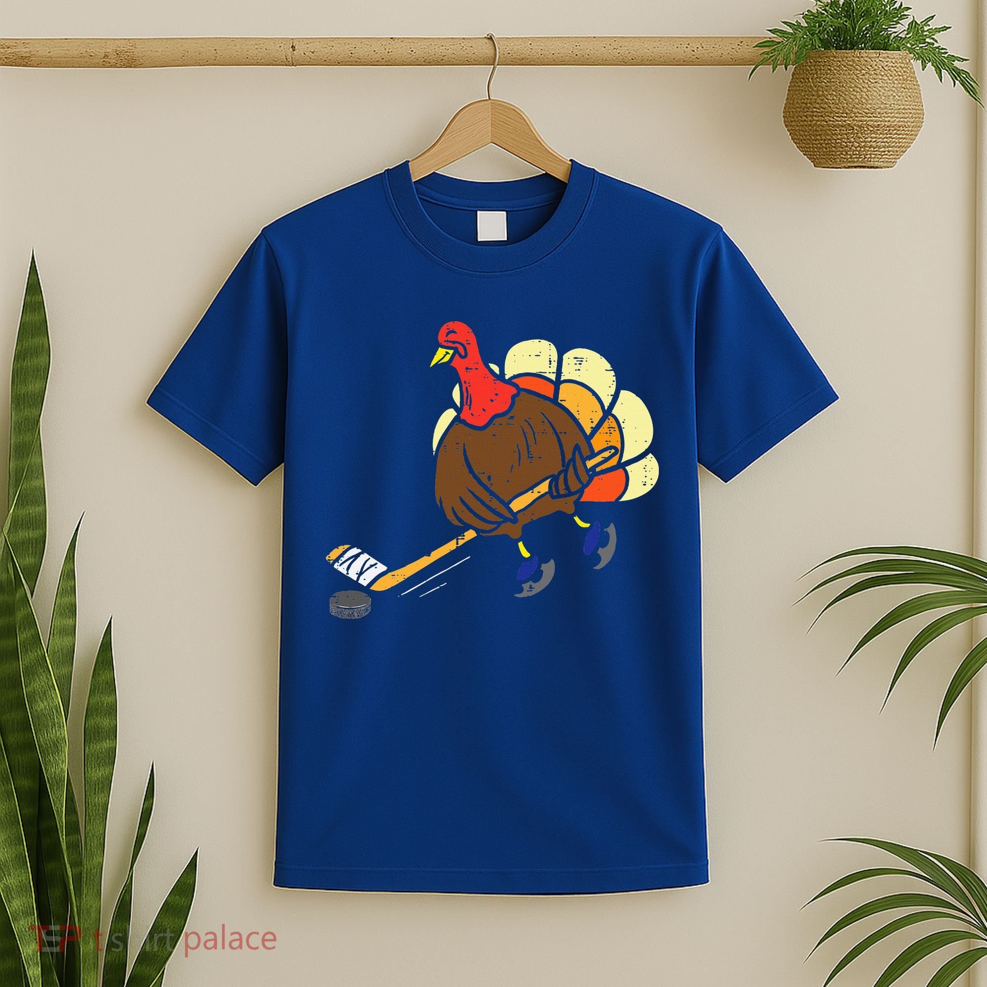 Turkey Ice Hockey Funny Thanksgiving Sport T-Shirt
