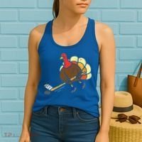Turkey Ice Hockey Funny Thanksgiving Sport Women's Tank Top thumb 2