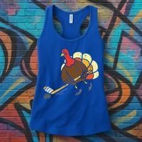 Turkey Ice Hockey Funny Thanksgiving Sport Women's Tank Top thumb 3
