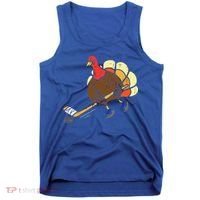 Turkey Ice Hockey Funny Thanksgiving Sport Tank Top thumb 0