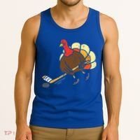 Turkey Ice Hockey Funny Thanksgiving Sport Tank Top thumb 3