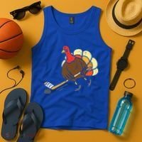 Turkey Ice Hockey Funny Thanksgiving Sport Tank Top thumb 4
