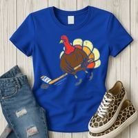 Turkey Ice Hockey Funny Thanksgiving Sport Women's T-Shirt thumb 3