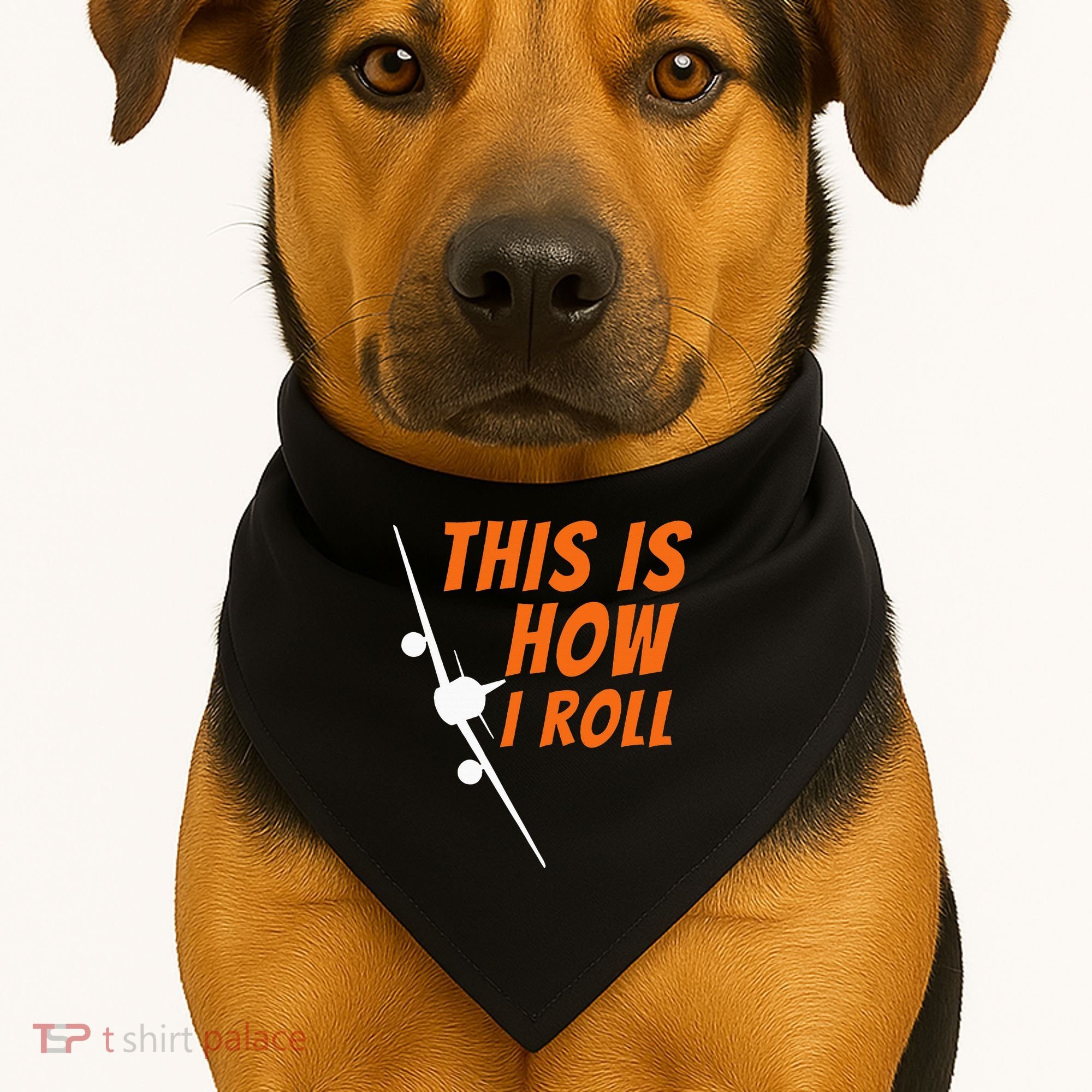 This Is How I Roll Funny Pilot & Aviation Airplane Gift USA-Made Doggie Bandana