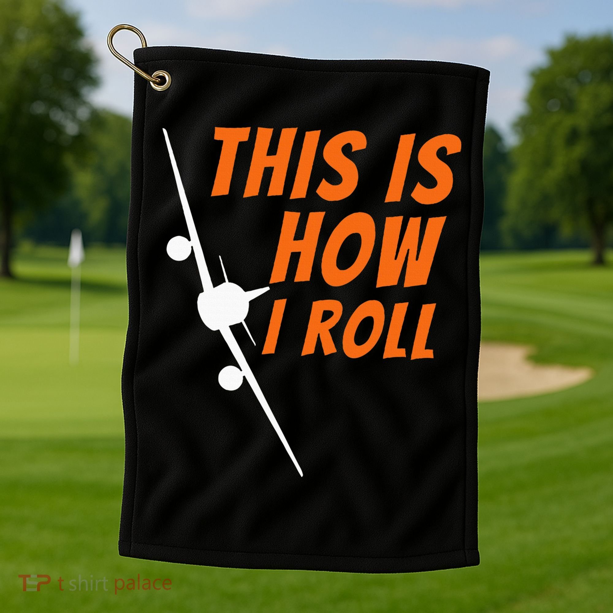This Is How I Roll Funny Pilot & Aviation Airplane Gift Golf Towel