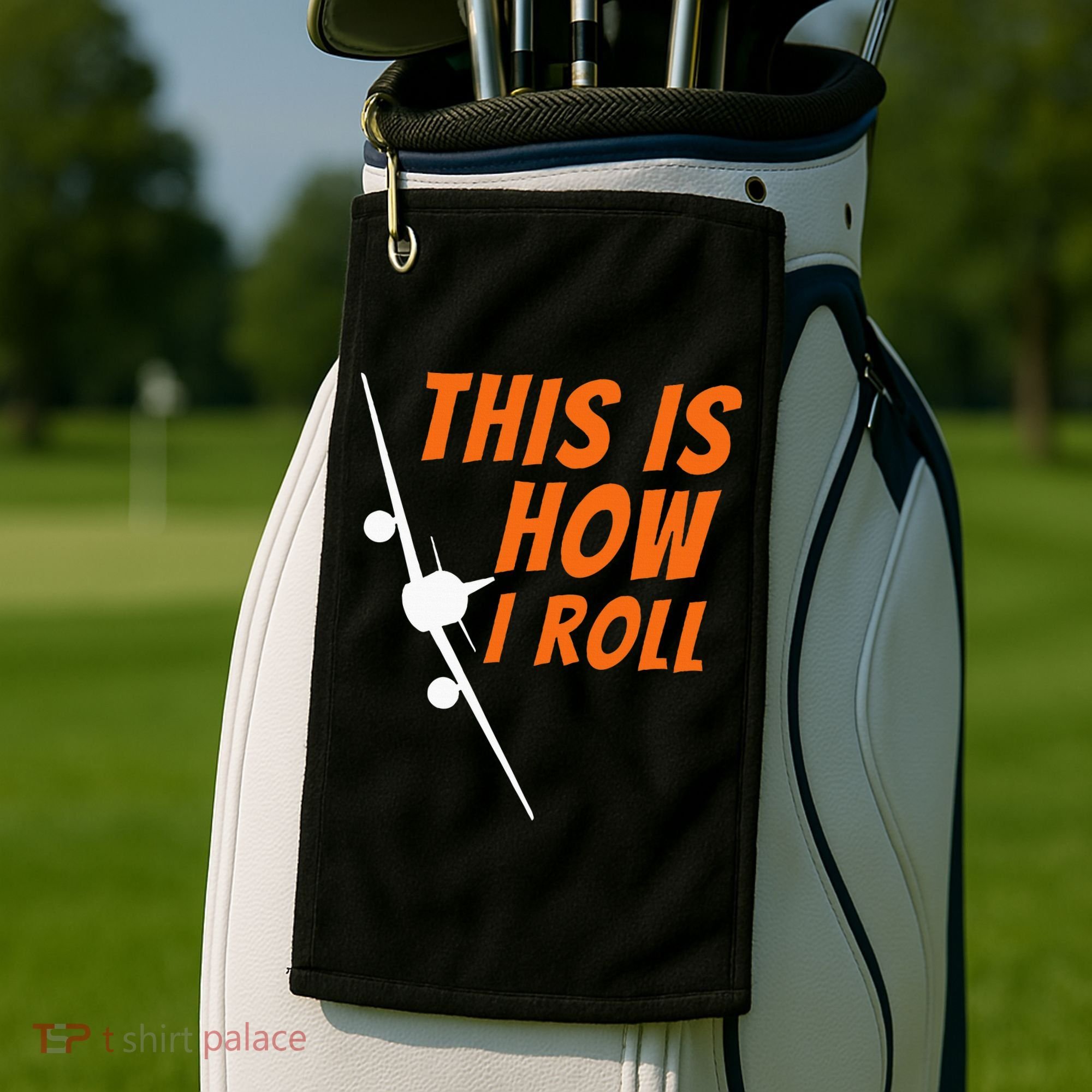 This Is How I Roll Funny Pilot & Aviation Airplane Gift Golf Towel
