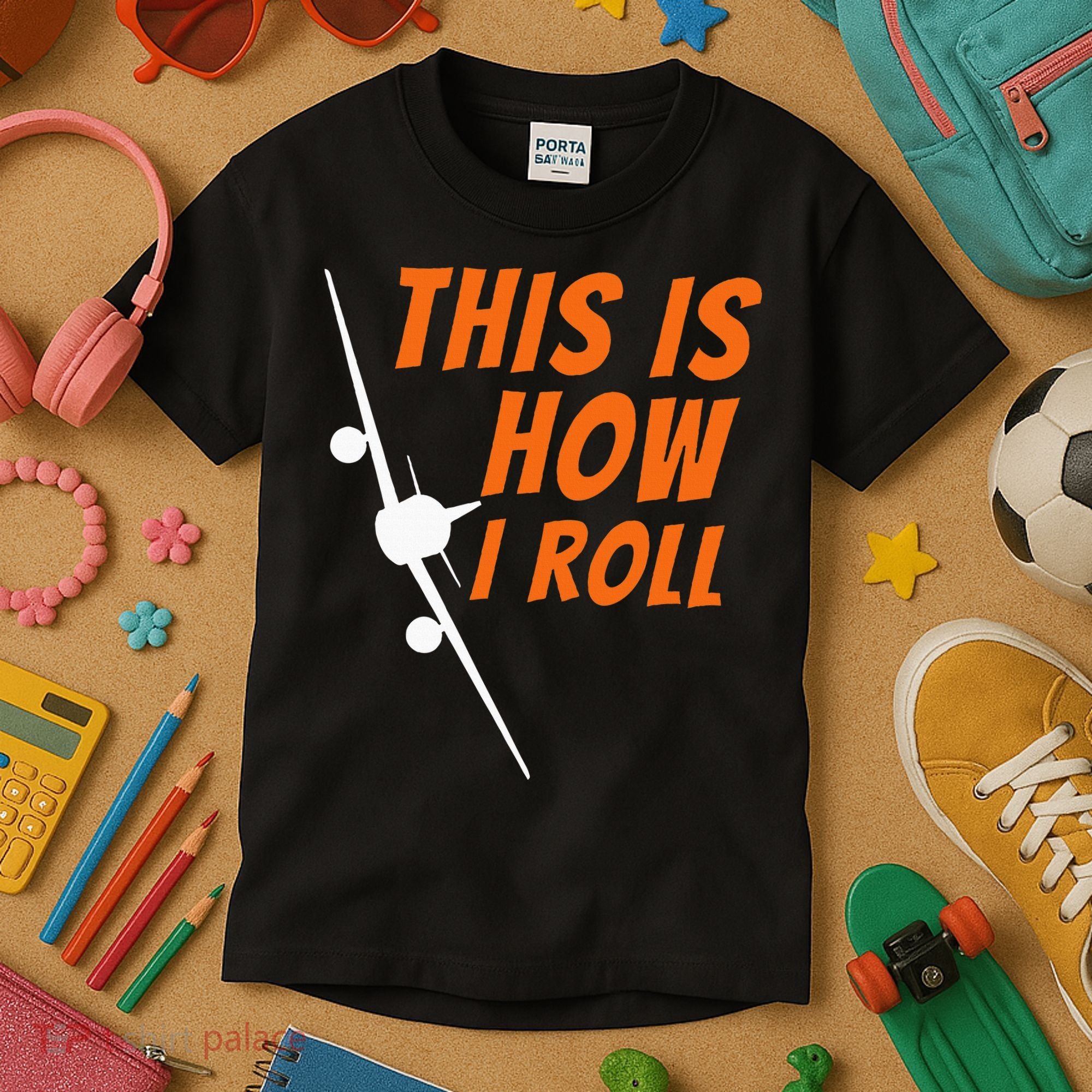 This Is How I Roll Funny Pilot & Aviation Airplane Gift Kids T-Shirt