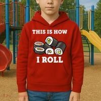This Is How I Roll Funny Sushi Roll Kids Hoodie thumb 2