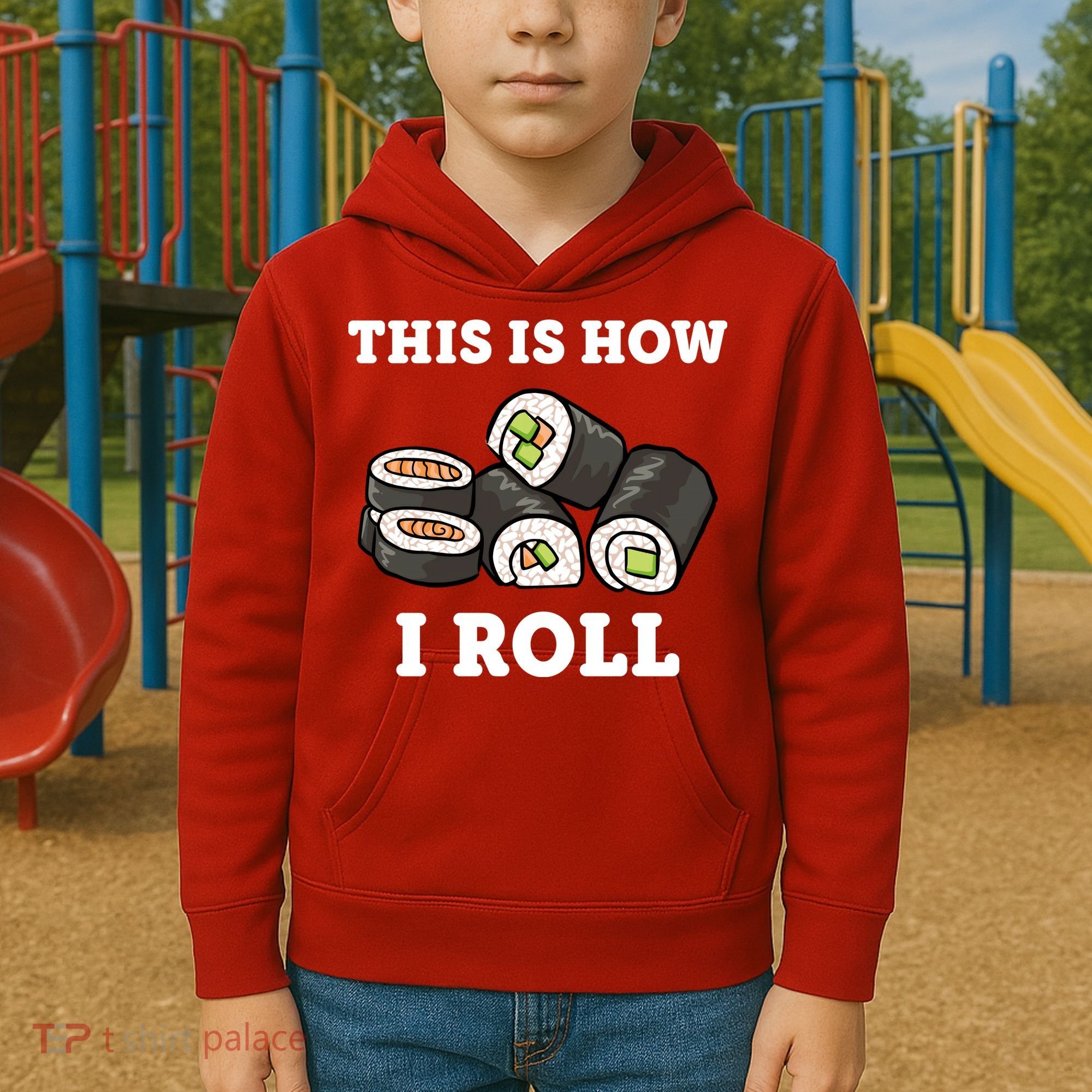 This Is How I Roll Funny Sushi Roll Kids Hoodie