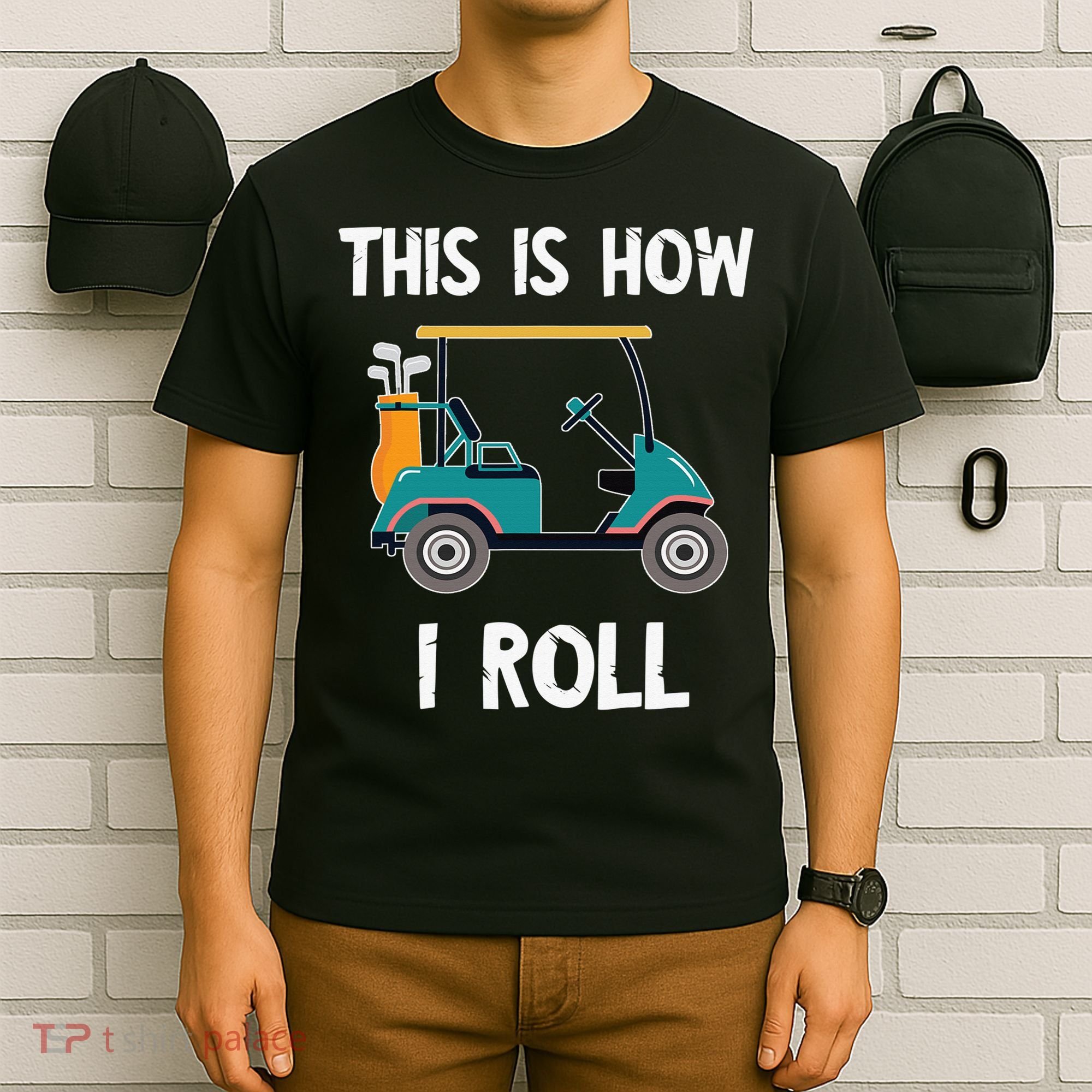 This Is How I Roll Retro Vintage Golf Cart Funny Golfing T-Shirt