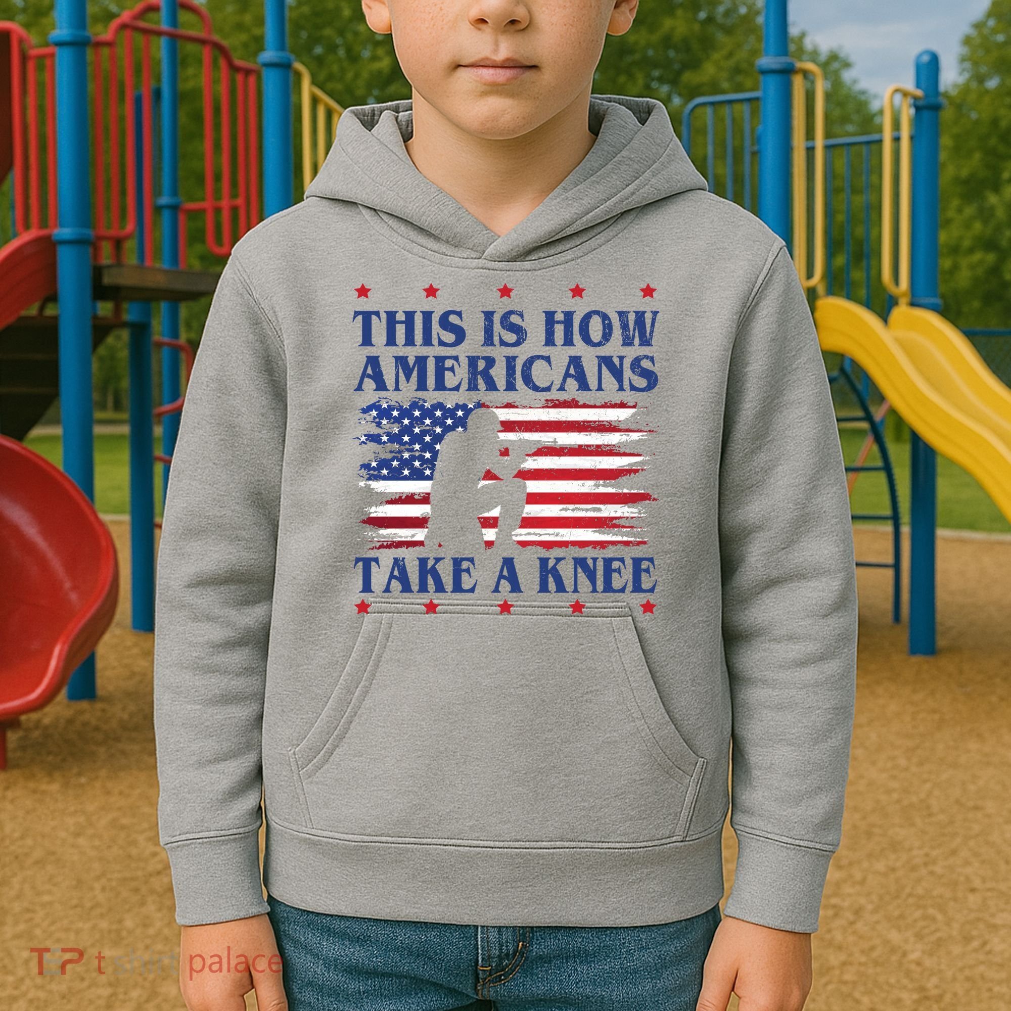This Is How Americans Take A Knee Kids Hoodie