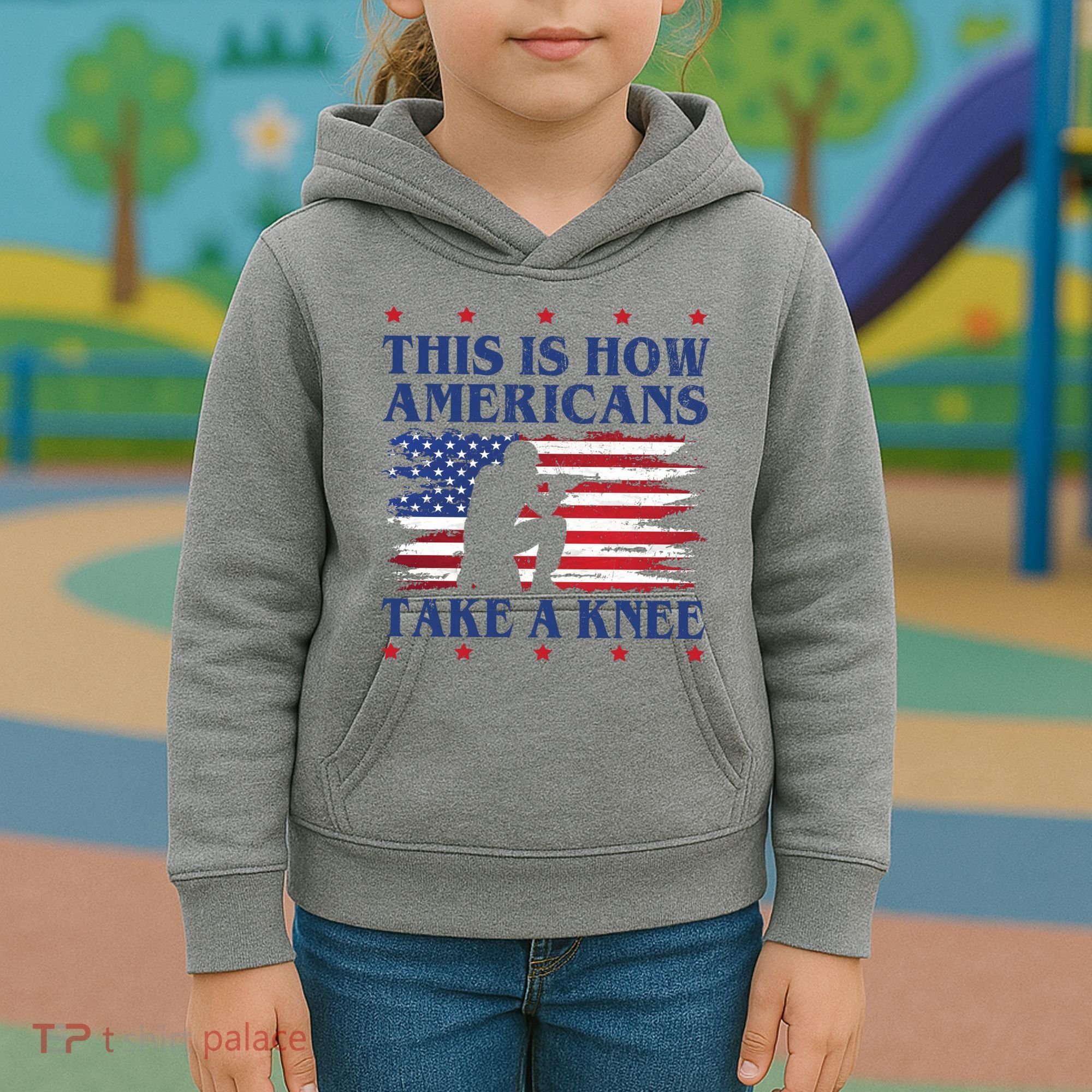 This Is How Americans Take A Knee Kids Hoodie