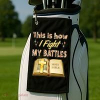 This Is How I Fight My Battles Holy Bible Faith Golf Towel thumb 2