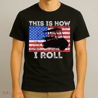 This Is How I Roll Golf Cart Driver American Flag Golfing T-Shirt thumb 3