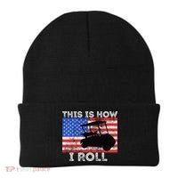 This Is How I Roll Golf Cart Driver American Flag Golfing Beanie thumb 0
