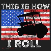 This Is How I Roll Golf Cart Driver American Flag Golfing Beanie thumb 2