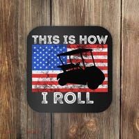 This Is How I Roll Golf Cart Driver American Flag Golfing Coaster thumb 0