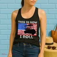 This Is How I Roll Golf Cart Driver American Flag Golfing Women's Tank Top thumb 2