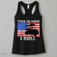 This Is How I Roll Golf Cart Driver American Flag Golfing Women's Tank Top thumb 3