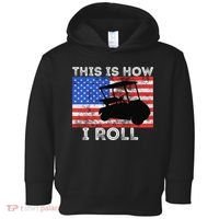 This Is How I Roll Golf Cart Driver American Flag Golfing Toddler Hoodie thumb 0