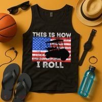 This Is How I Roll Golf Cart Driver American Flag Golfing Tank Top thumb 4