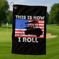 This Is How I Roll Golf Cart Driver American Flag Golfing Golf Towel thumb 1