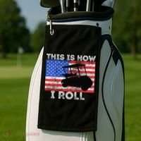 This Is How I Roll Golf Cart Driver American Flag Golfing Golf Towel thumb 2