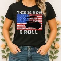 This Is How I Roll Golf Cart Driver American Flag Golfing Women's T-Shirt thumb 2