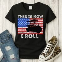 This Is How I Roll Golf Cart Driver American Flag Golfing Women's T-Shirt thumb 3