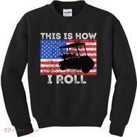 This Is How I Roll Golf Cart Driver American Flag Golfing Kids Sweatshirt thumb 0