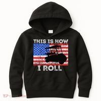 This Is How I Roll Golf Cart Driver American Flag Golfing Kids Hoodie thumb 0