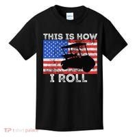 This Is How I Roll Golf Cart Driver American Flag Golfing Kids T-Shirt thumb 0