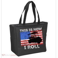 This Is How I Roll Golf Cart Driver American Flag Golfing Tote Bag thumb 2