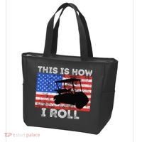 This Is How I Roll Golf Cart Driver American Flag Golfing Tote Bag thumb 3