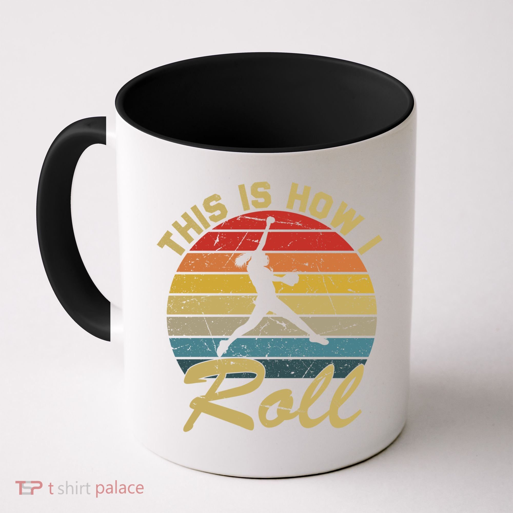 This Is How I Roll Retro Softball Girls Gift Coffee Mug