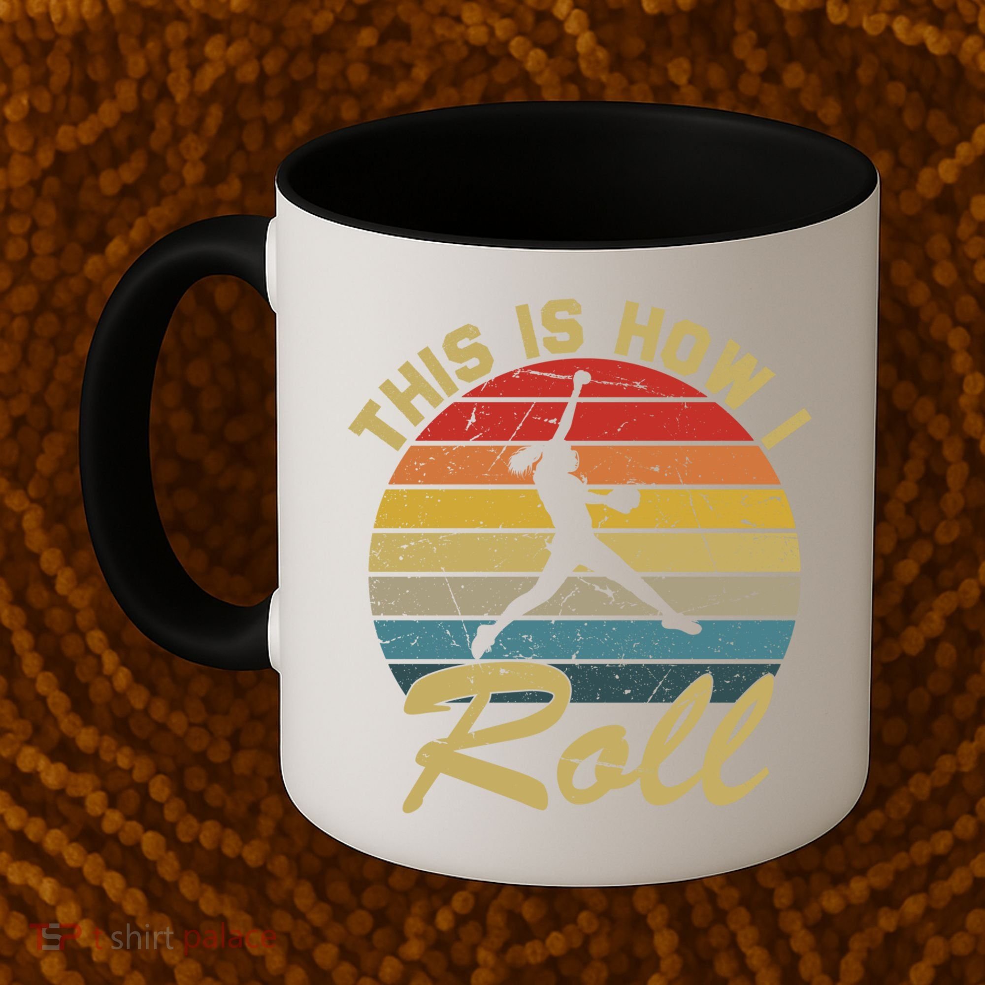 This Is How I Roll Retro Softball Girls Gift Coffee Mug