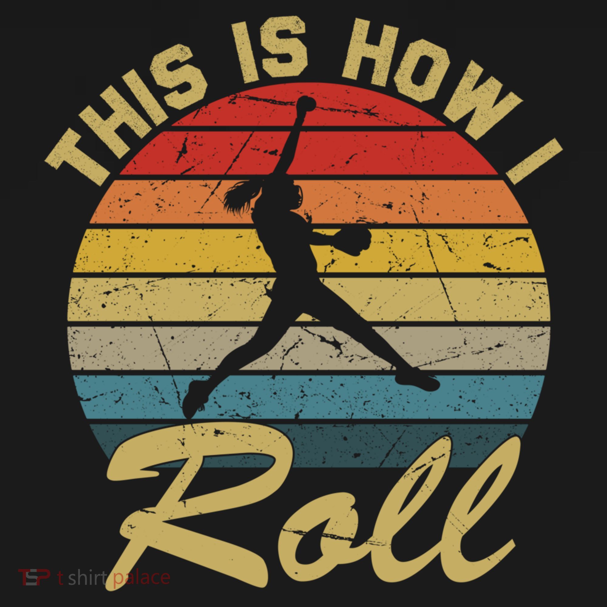 This Is How I Roll Retro Softball Girls Gift Women's Hoodie