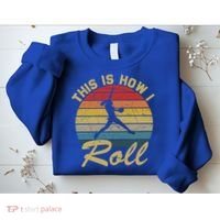 This Is How I Roll Retro Softball Girls Gift Sweatshirt thumb 2