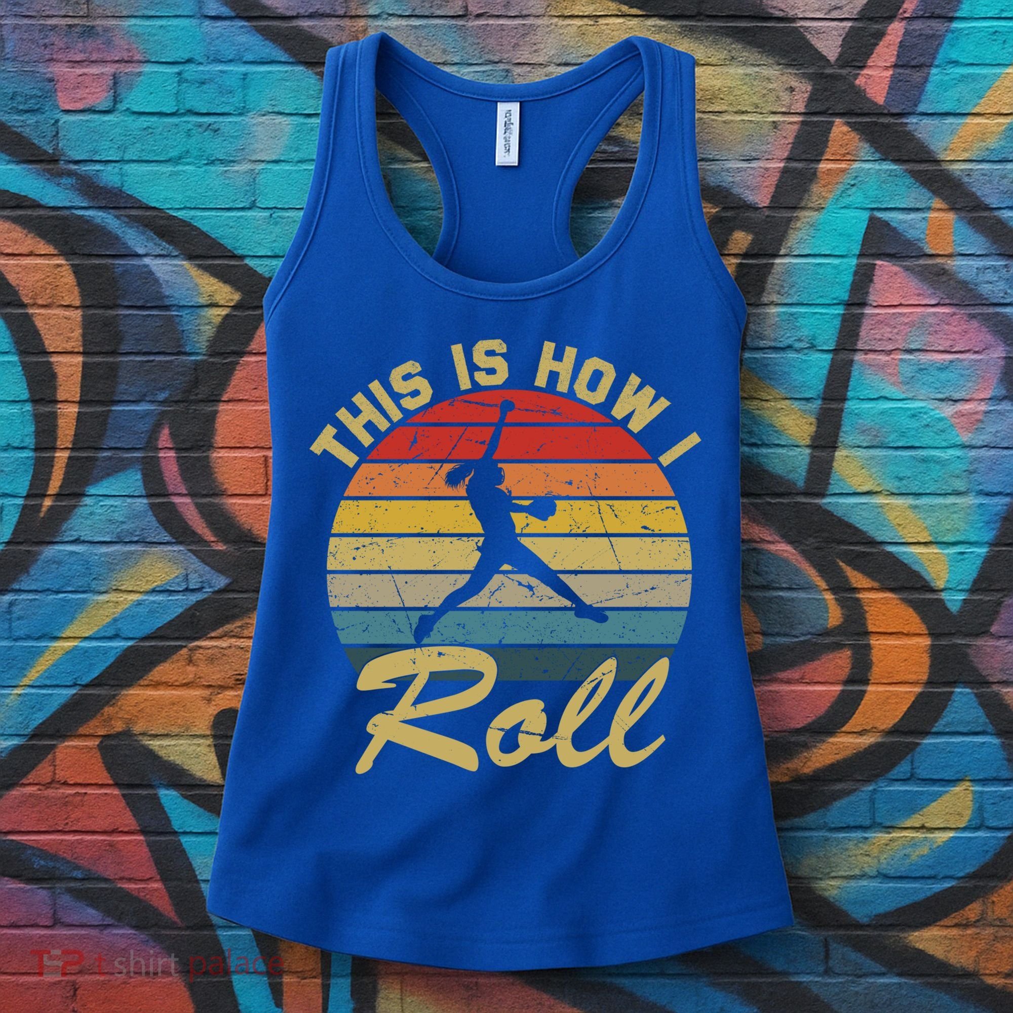 This Is How I Roll Retro Softball Girls Gift Women's Tank Top