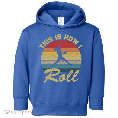 This Is How I Roll Retro Softball Girls Gift Toddler Hoodie